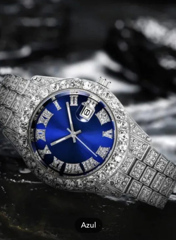Reloj plateado esfera azul - Imagen 2