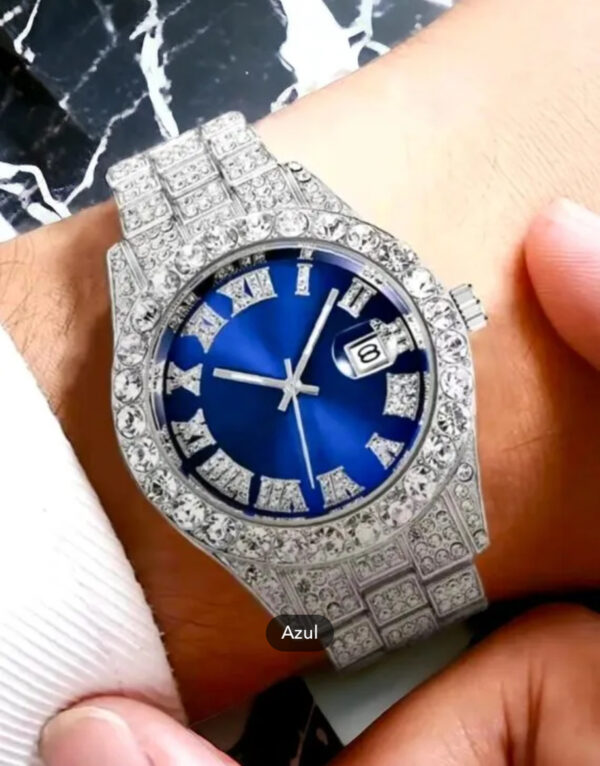 Reloj plateado esfera azul - Imagen 3