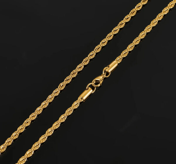 Colgante estilo trenzado de acero inoxidable dorado - Imagen 5