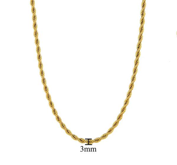 Colgante estilo trenzado de acero inoxidable dorado - Imagen 3