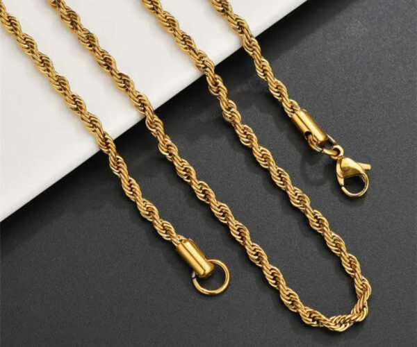Colgante estilo trenzado de acero inoxidable dorado - Imagen 4