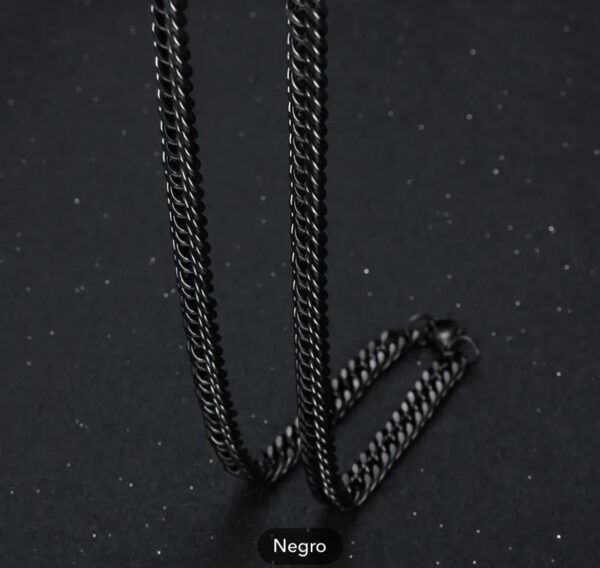 Colgante de eslabones acero inoxidable negro - Imagen 2